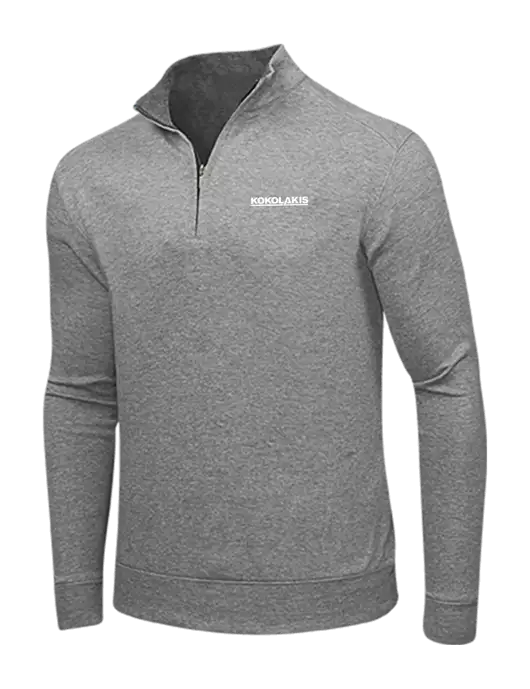 Medium Heather Grey/Charcoal Heather Interlock 1/4 Zip w/Kokolakis Logo