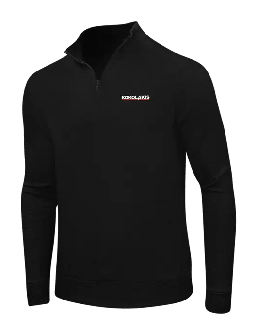 Deep Black/Charcoal Heather Interlock 1/4 Zip w/Kokolakis Logo