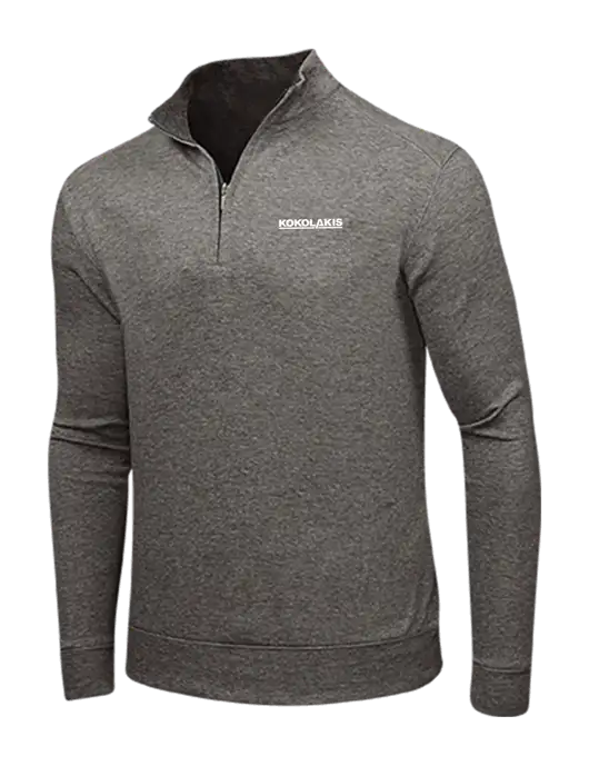 Charcoal Heather/Medium Heather Grey Interlock 1/4 Zip w/Kokolakis Logo