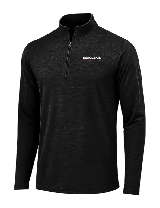 Black Triad Solid Posicharge Tri-Blend Wicking 1/4 Zip Pullover w/Kokolakis Logo