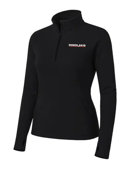 Womens Black Sport Wick Stretch 1/4 Zip Pullover w/Kokolakis Logo