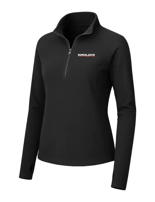 Womens Black Microfleece 1/2 Zip Pullover w/Kokolakis Logo