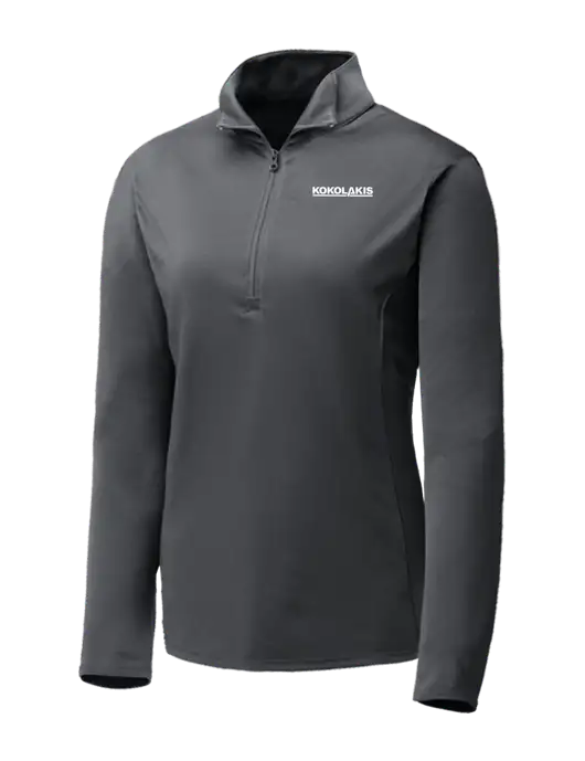 Dark Grey Womens Posicharge Competitor ¼ Zip Pullover w/Kokolakis Logo