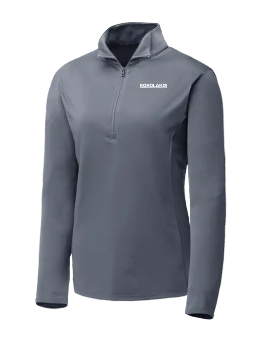 Medium Grey Womens Posicharge Competitor ¼ Zip Pullover w/Kokolakis Logo