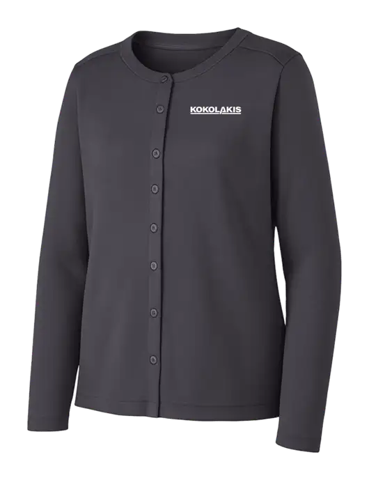 Grey Smoke Womens Concept Stretch Button-Front Cardigan Sweater w/Kokolakis Logo