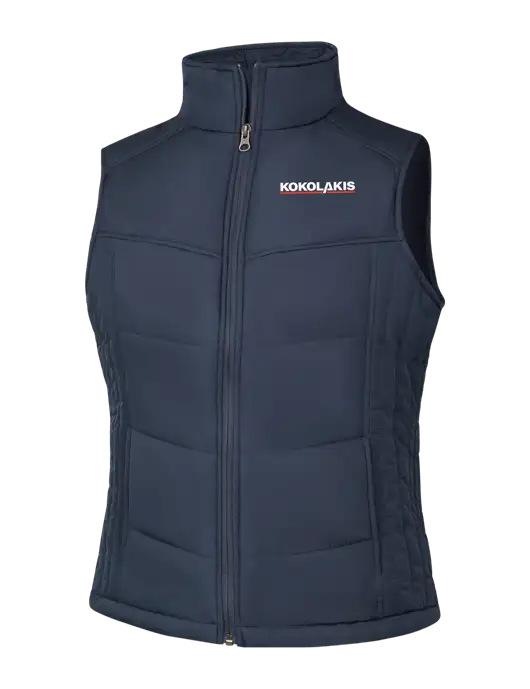  Womens Dark Slate/Black Puffy Vest w/Kokolakis Logo
