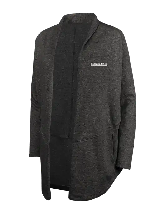 Charcoal Heather/ Medium Heather Grey Womens Interlock Cardigan w/Kokolakis Logo