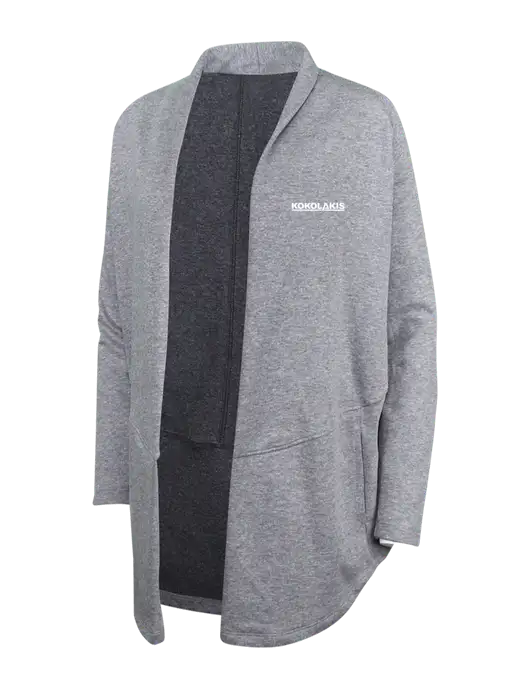 Medium Heather Grey/Char Heather Womens Interlock Cardigan w/Kokolakis Logo
