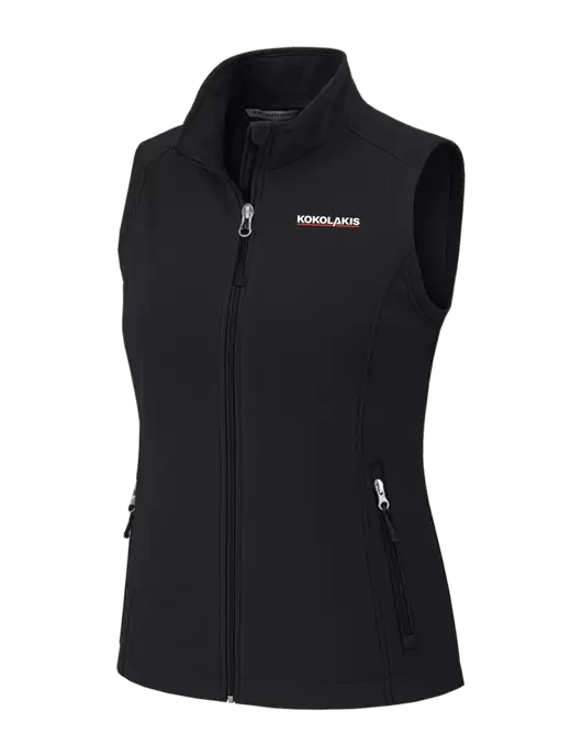 Black Womens Core Soft Shell Vest w/Kokolakis Logo