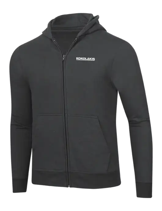 Charcoal 8.5 oz Ring Spun Zip Hooded Sweatshirt w/Kokolakis Logo