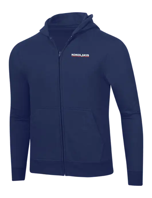 Navy 8.5 oz Ring Spun Zip Hooded Sweatshirt w/Kokolakis Logo
