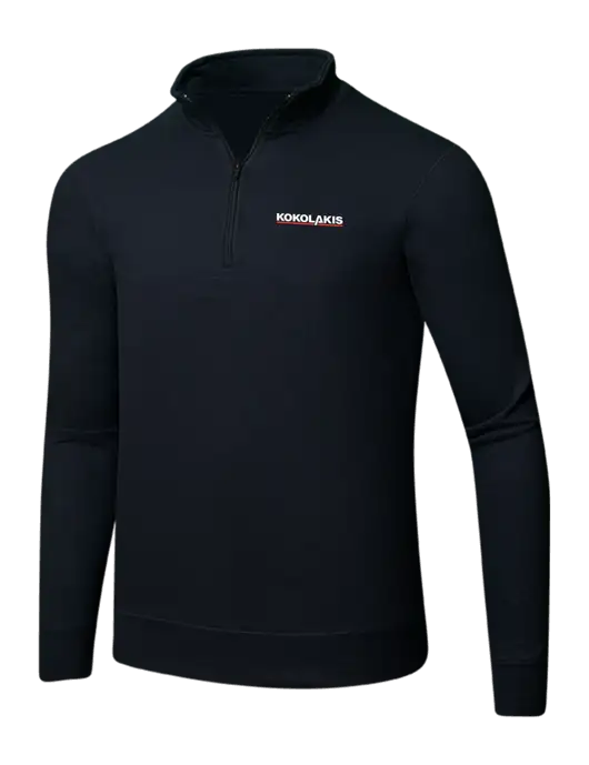 Jet Black 8.5 oz Ring Spun 1/4 Zip Pullover Sweatshirt w/Kokolakis Logo