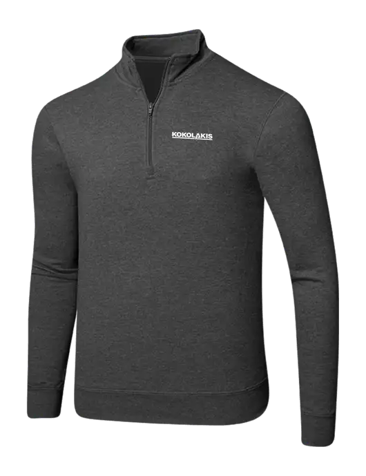 Dark Heather Grey 8.5 oz Ring Spun 1/4 Zip Pullover Sweatshirt w/Kokolakis Logo