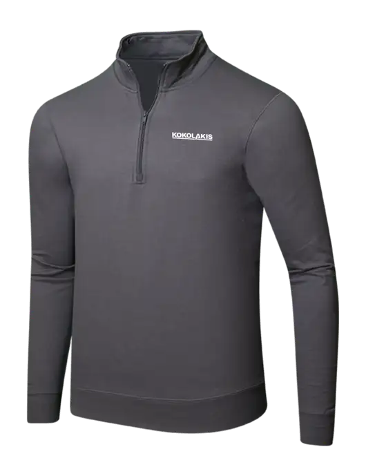 Charcoal 8.5 oz Ring Spun 1/4 Zip Pullover Sweatshirt w/Kokolakis Logo