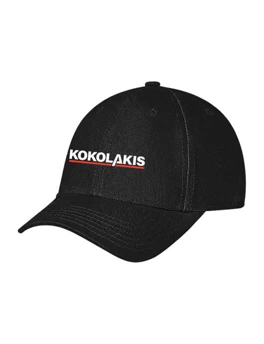 Black Structured Soft Snap Closure Hook & Loop Cap w/Kokolakis Logo
