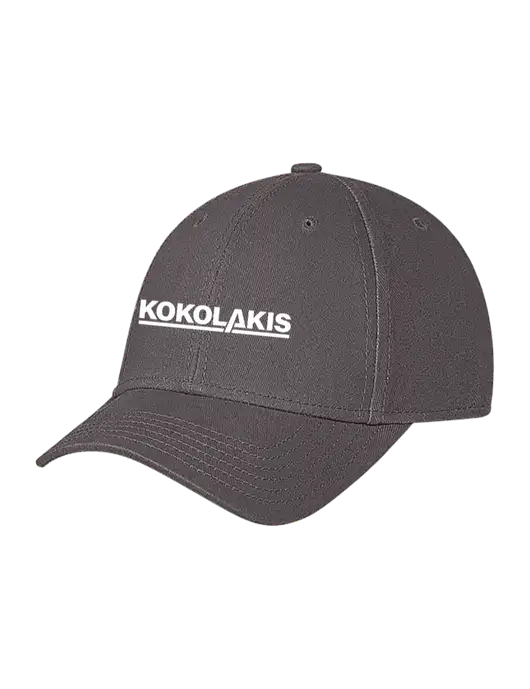 Medium Dark Grey Structured Soft Snap Closure Hook & Loop Cap w/Kokolakis Logo