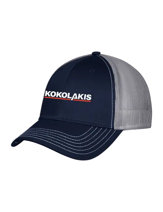 Navy & Grey Mesh Trucker Cap Snap Back w/Kokolakis Logo