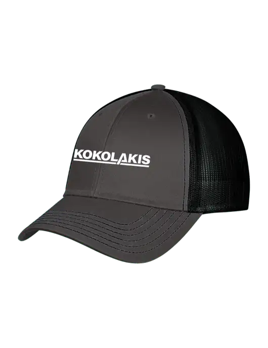 Charcoal & Black Mesh Trucker Cap Snap Back w/Kokolakis Logo