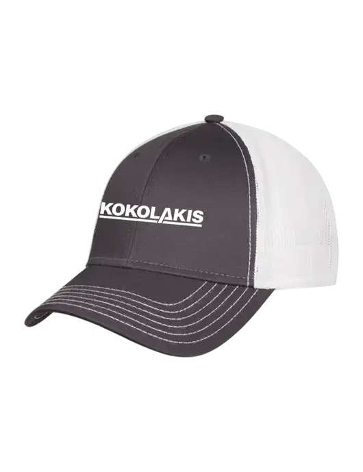Dark Grey/White Mesh Trucker Cap Snap Back w/Kokolakis Logo