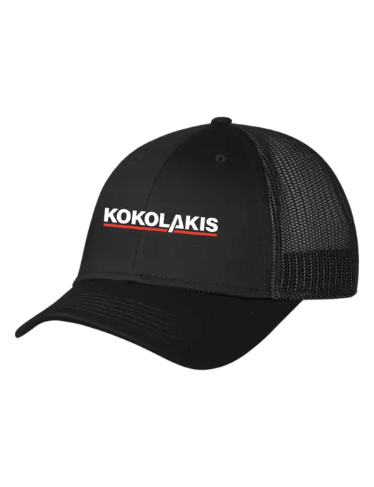 Black Mesh Trucker Cap Snap Back w/Kokolakis Logo