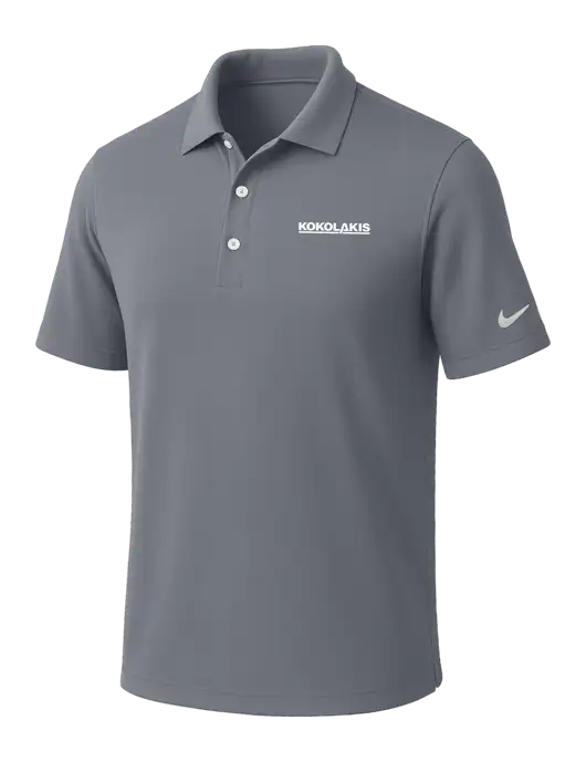 NIKE Medium Grey Dri-Fit Micro Pique Polo w/Kokolakis Logo