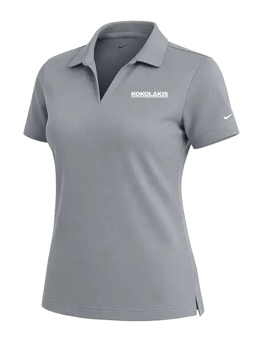 NIKE Medium Grey Womens Dri-Fit Micro Pique Polo w/Kokolakis Logo