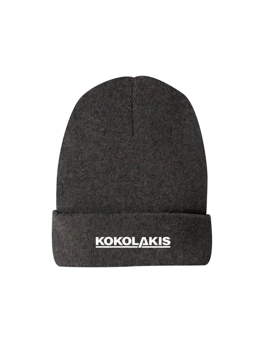 Recycled Charcoal Heather Beanie w/Kokolakis Logo