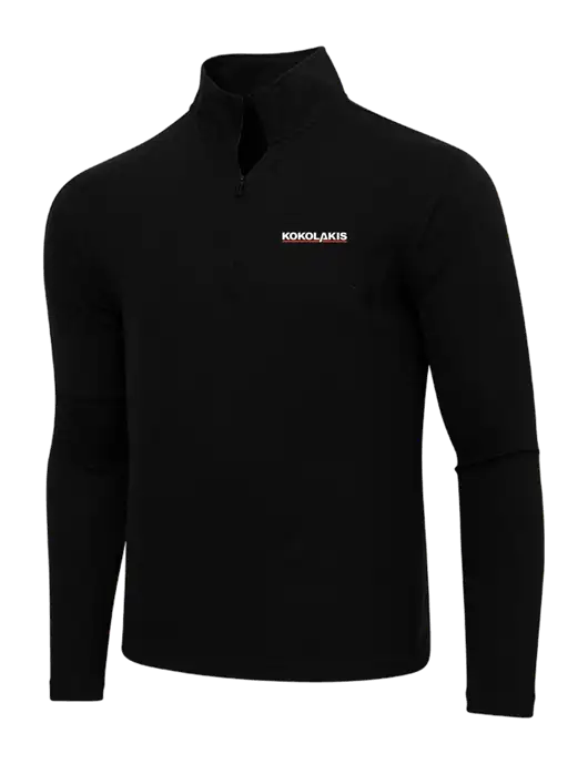 Adidas  Black Melange 3 Stripes Quarter Zip Sweater w/Kokolakis Logo
