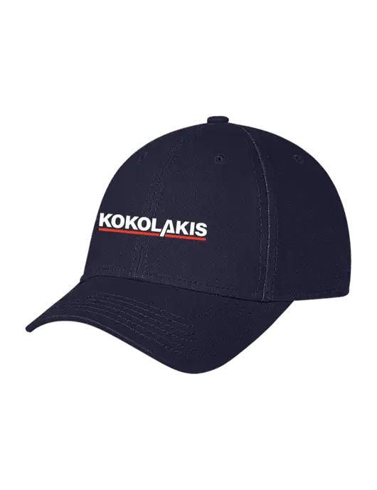 Navy Structured Soft Snap Closure Hook & Loop Cap w/Kokolakis Logo
