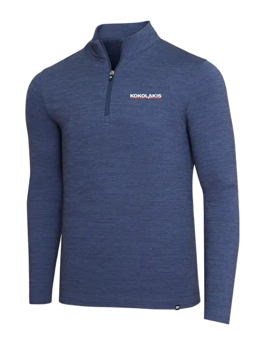 TravisMathew Navy Heather Crestview 1/4 Zip w/Kokolakis Logo