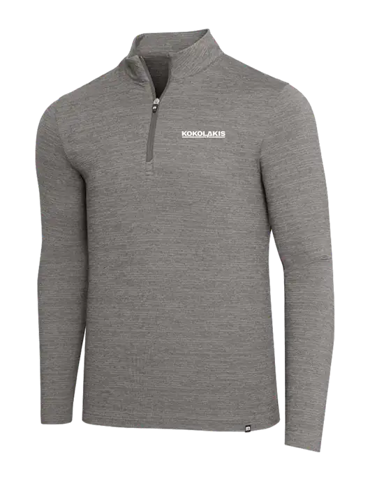 TravisMathew Medium Grey Heather Crestview 1/4 Zip w/Kokolakis Logo