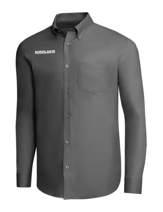 Brooks Brothers Dark Grey Wrinkle-Free Stretch Pinpoint Shirt w/Kokolakis Logo