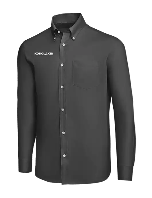 Brooks Brothers Dark Grey Wrinkle-Free Stretch Nailhead Shirt w/Kokolakis Logo
