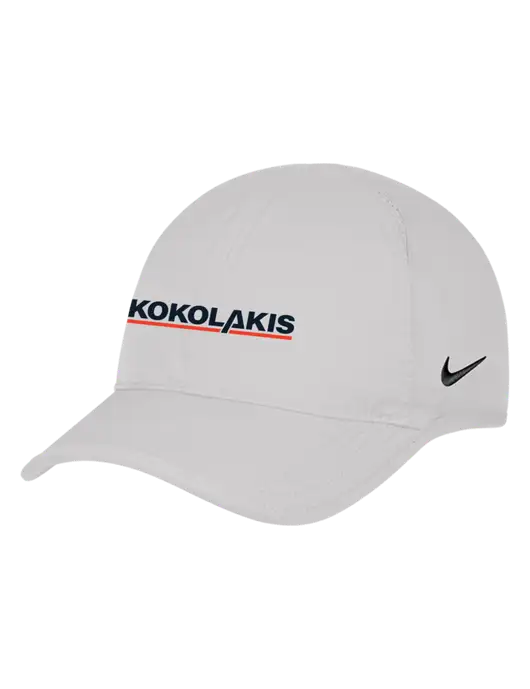 Nike White Featherlight Cap w/Kokolakis Logo