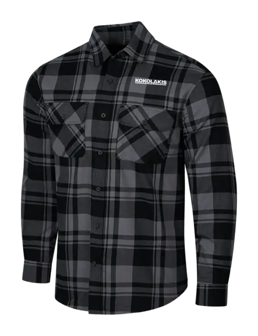 Medium Grey/Black Plaid Flannel Shirt w/Kokolakis Logo