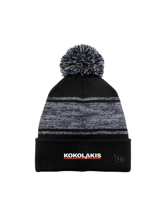 New Era Black/Navy Knit Chilled Pom Beanie w/Kokolakis Logo