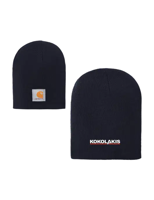 Carhartt Dark Navy Acrylic Knit Hat w/Kokolakis Logo