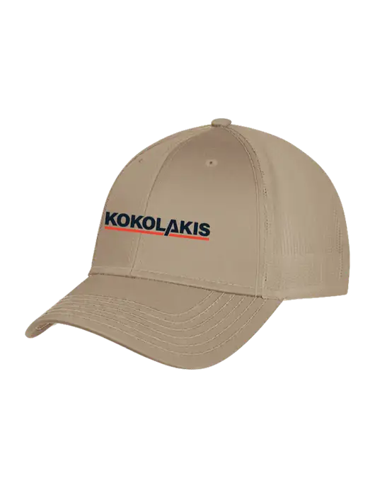 Khaki Mesh Trucker Cap Snap Back w/Kokolakis Logo