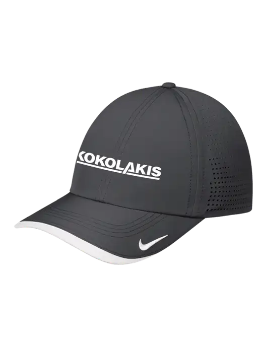 Nike Dark Grey/White Dri-FIT Perforated Performance Cap w/Kokolakis Logo