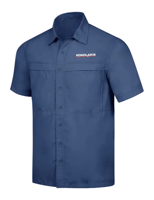 Navy Short Sleeve UV Daybreak Shirt w/Kokolakis Logo