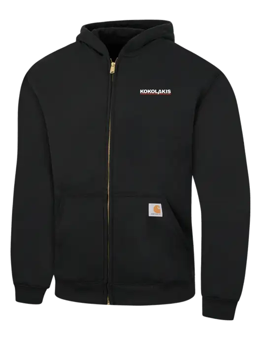 Carhartt Black Midweight Hooded Zip-Front Sweatshirt w/Kokolakis Logo
