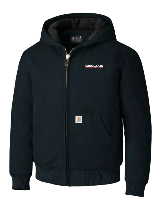 Carhartt Navy Quilted-Flannel-Lined Duck Active Jacket w/Kokolakis Logo