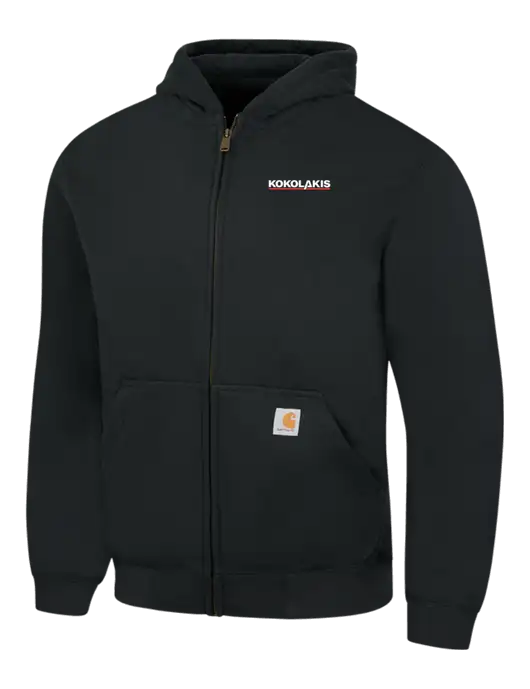 Carhartt Black Rain Defender Paxton Heavyweight Hooded Full Zip-Front Sweatshirt w/Kokolakis Logo