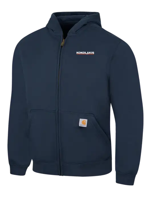 Carhartt Navy Rain Defender Paxton Heavyweight Hooded Zip-Front Sweatshirt w/Kokolakis Logo