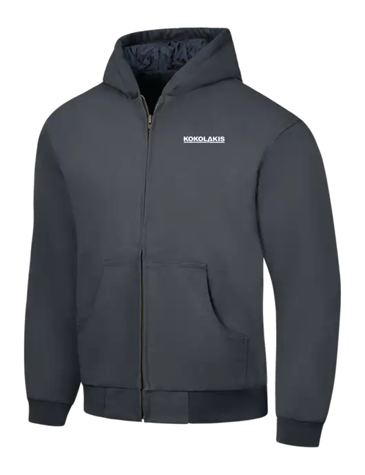CornerStone Charcoal Duck Cloth Hooded Work Jacket w/Kokolakis Logo