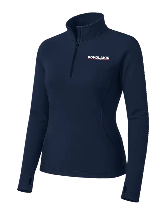 Navy Womens Sport Wick Stretch 1/4 Zip Pullover w/Kokolakis Logo