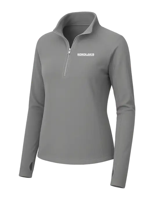 Womens Medium Grey Microfleece 1/2 Zip Pullover w/Kokolakis Logo