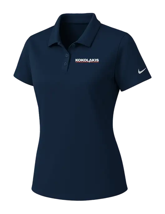 Nike Womens Navy Dry Essential Solid Polo w/Kokolakis Logo