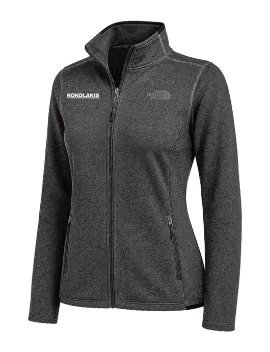 The North Face Womens Dark Grey Heather Skyline Full-Zip Fleece Jacket w/Kokolakis Logo