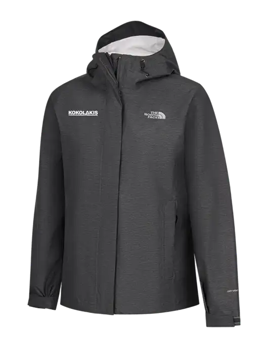 The North Face Womens Dark Grey Heather DryVent Rain Jacket w/Kokolakis Logo